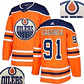 Oilers #91 Caggiula Orange With Special Glittery Logo Adidas Jersey,baseball caps,new era cap wholesale,wholesale hats